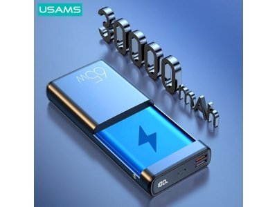 پاوربانک و کابل فست شارژ برند یوسمز مدل USAMS-CD165 30000mAh
