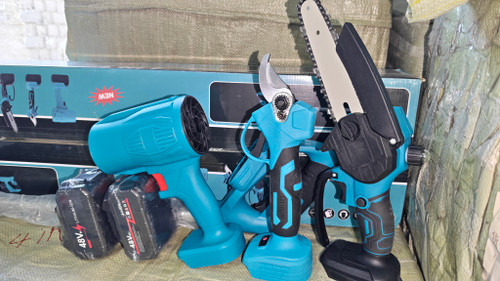 علف زن + اره برقی + قیچی شارژی + بلوور شارژی