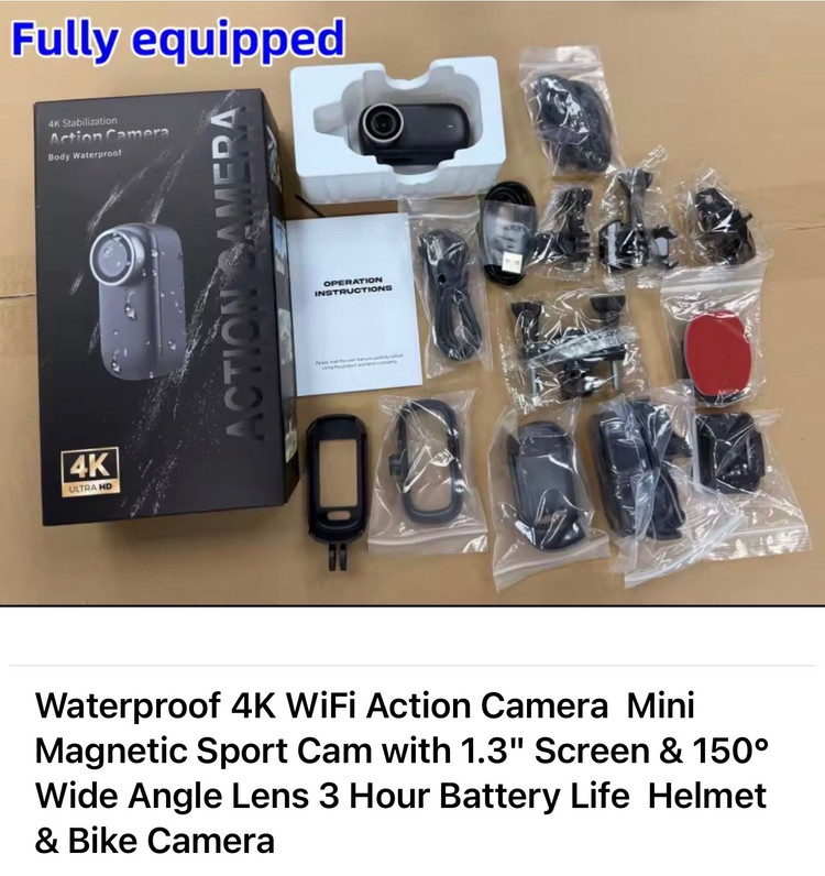 دوربین اکشن Action camera 4K Stabilization با کیس غواصی مدل فول کیت m5