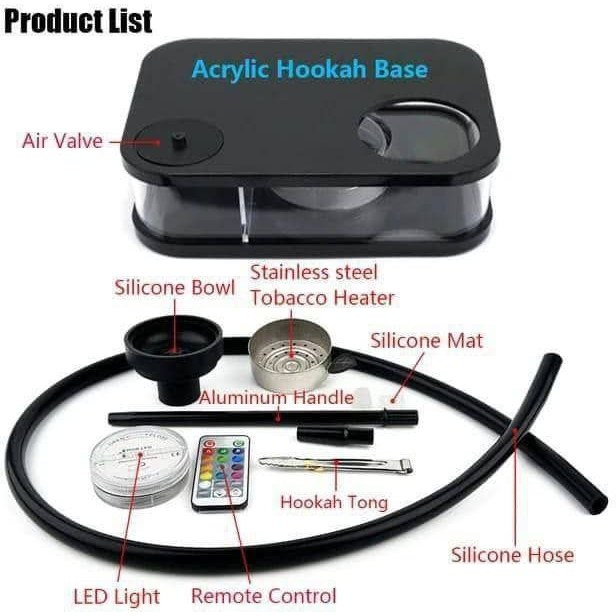قلیان مسافرتی چراغ دار برند HOOKAH