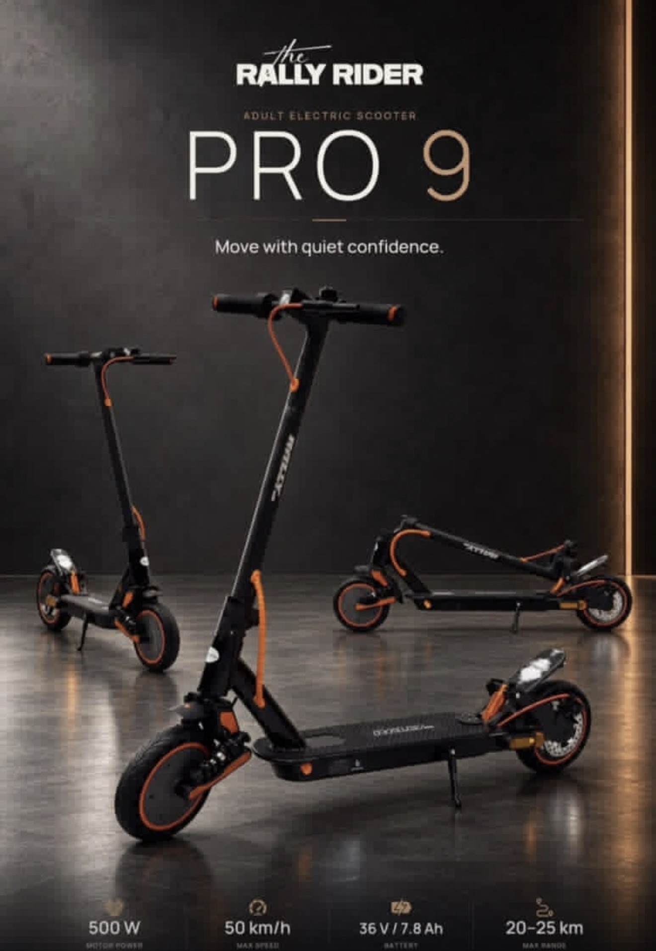 اسکوتر برقی رالی کمک جلو عقب مدل 9 pro